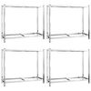 vidaXL Stojalo za pnevmatike 2-nadstropno 4 kosi srebrno 110x40x110 cm