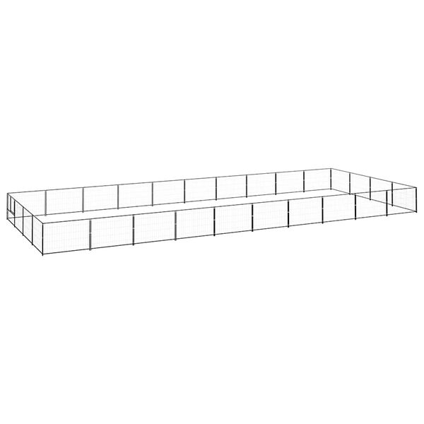 vidaXL Pasji boks črn 40 m&sup2; jeklo