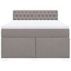 vidaXL Box spring postelja z vzmetnico taupe 160x200 cm blago