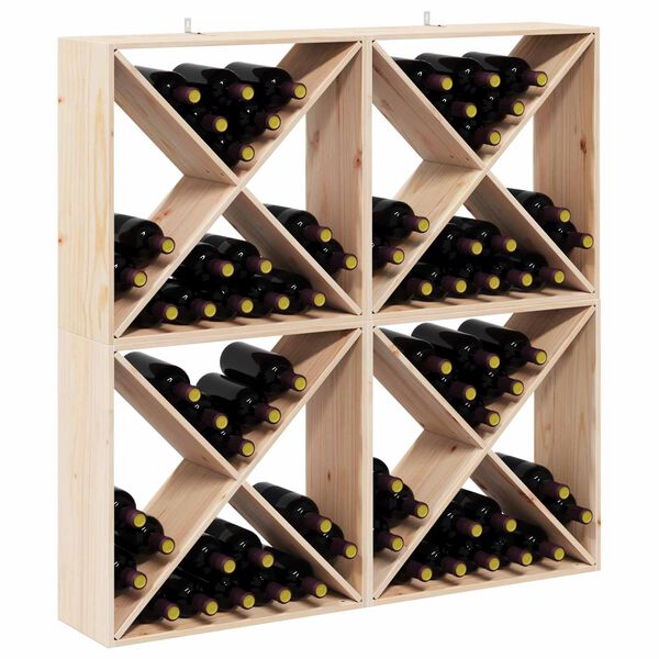 vidaXL Stojalo za vino 4 pcs Naravna 62 x 25 x 62 cm