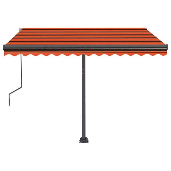 vidaXL Prostostoječa avtomatska tenda 300x250 cm oranžna/rjava