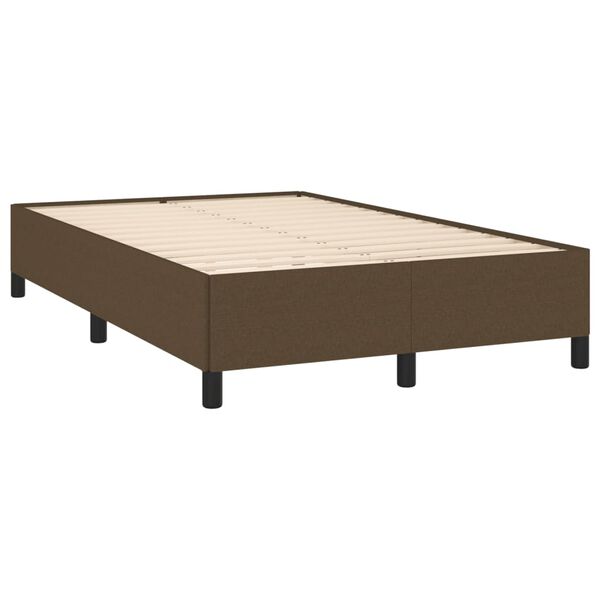 vidaXL Box spring postelja z vzmetnico temno rjava 120x190 cm blago