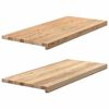 vidaXL Okenske police 2 kosa neobdelana 90x40x2 cm trdna hrastovina