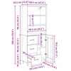 vidaXL Visok predalnik s predalom 2 pcs Črna Orehovina Konstruiran les