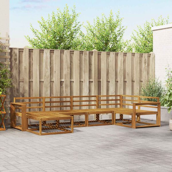 vidaXL Zunanja garnitura za sedenje 6 pcs Naravna Masiven les akacije