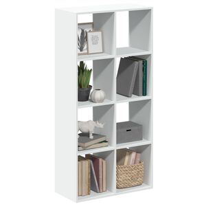 vidaXL Pregradna stena za knjige bela 69,5x29x137,5 cm inženirski les
