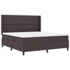 vidaXL LED Box Spring Postelja Temno rjava 180 x 200 cm blago