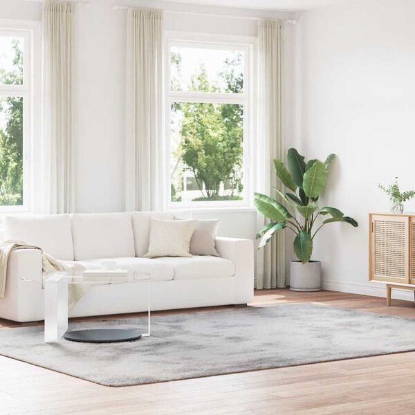 vidaXL Visoka košata preproga NAVARRA srebrno siva 240x340cm poliester