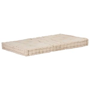 vidaXL Talna sedežna blazina za paleto bombaž 120x80x10 cm bež