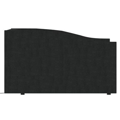 vidaXL Dnevna postelja USB črno blago 90x200 cm