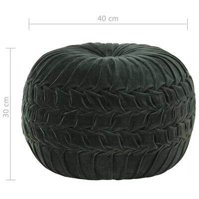 vidaXL Tabure iz bombažnega žameta vezeni dizajn 40x30 cm zelen