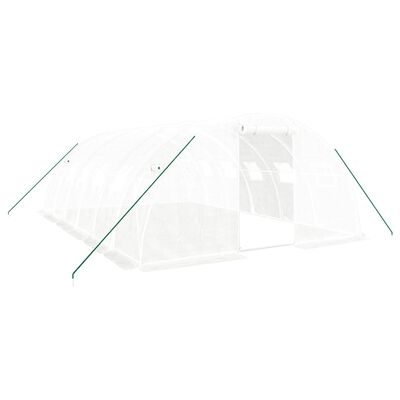 vidaXL Rastlinjak z jeklenim okvirjem bel 24 m² 6x4x2 m