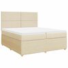 vidaXL Box spring postelja z vzmetnico krem 200x200 cm blago