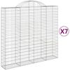 vidaXL Obokane gabion ko&scaron;are 7 kosov 200x50x180/200cm pocinkano železo