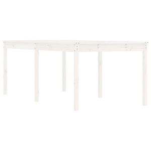 vidaXL Vrtna miza bela 203,5x100x76 cm trdna borovina