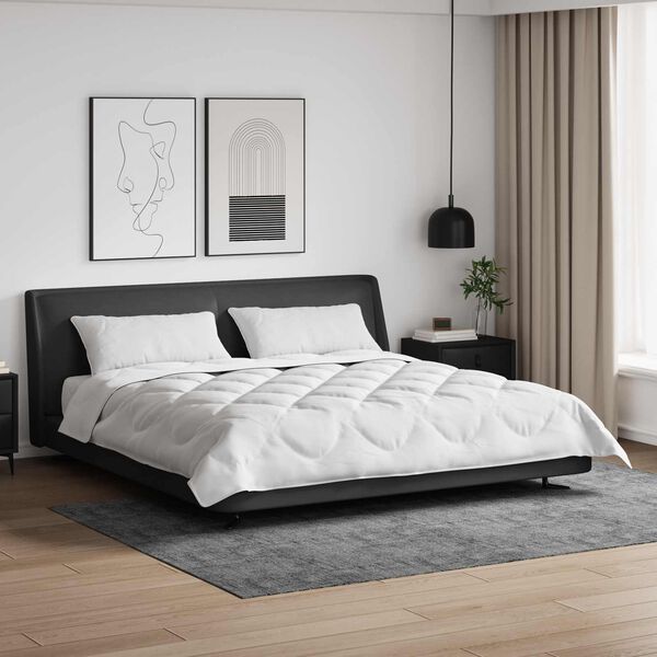 vidaXL Odeja z blazino 3 pcs Bela Mikrofibra