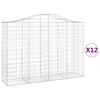 vidaXL Obokane gabion košare 12kosi 200x50x140/160 cm pocinkano železo