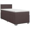 vidaXL Postelja boxspring z vzmetnico Temno rjava 90 x 190 cm Blago