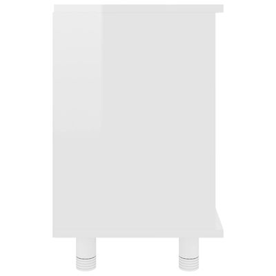 vidaXL Kopalniška omarica visok sijaj bela 60x32x53,5 cm iverna pl.