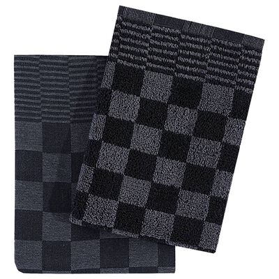 vidaXL Komplet brisač 20-delni črn in siv bombaž