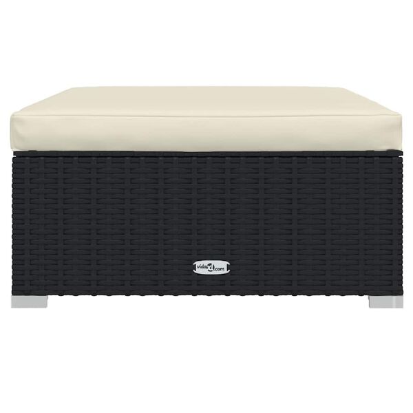 vidaXL Vrtni stolček za noge z blazino 70x70x30 cm poli ratan