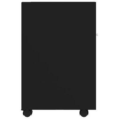 vidaXL Stranska omarica s koleščki črna 33x38x60 cm iverna plošča