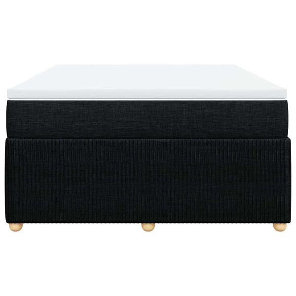 vidaXL Box spring postelja z vzmetnico črna 160x200 cm blago