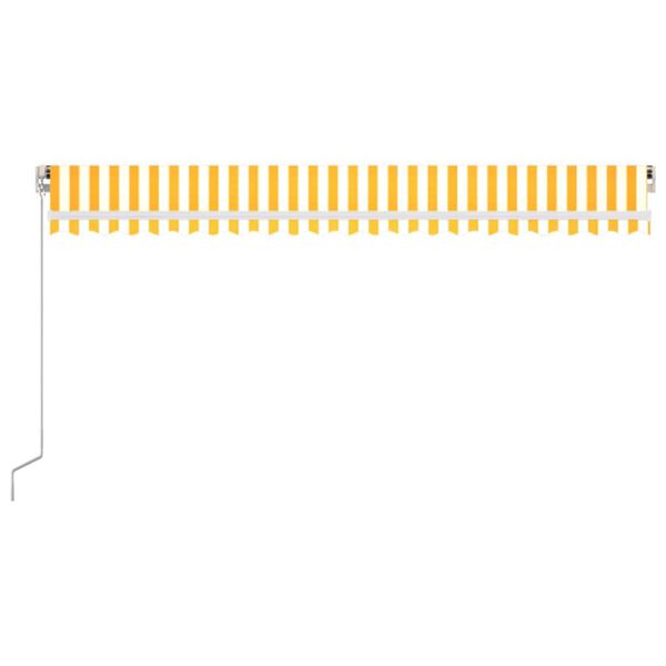 vidaXL Ročno zložljiva tenda z LED lučmi 500x350 cm rumena in bela