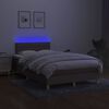 vidaXL Box spring postelja z vzmetnico LED taupe 120x200 cm blago