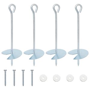 vidaXL Zemeljski klin 4 pcs Srebrna &Oslash;10 x 30 cm Cinkani kovina