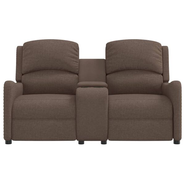 vidaXL Masažni dvosed z držali za skodelico taupe blago