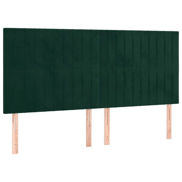 vidaXL Vzglavje postelje temno zeleno 160x5x118/128 cm žametno