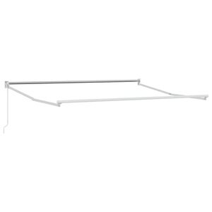 vidaXL Ročna konstrukcija tende 3 x 2,5 m Bela Pra&scaron;no barvan aluminij