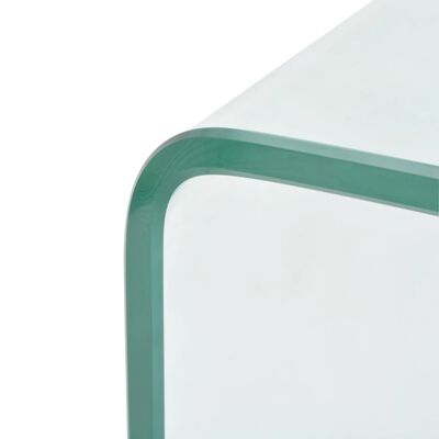 vidaXL Klubska mizica iz kaljenega stekla 98x45x30 cm prozorna