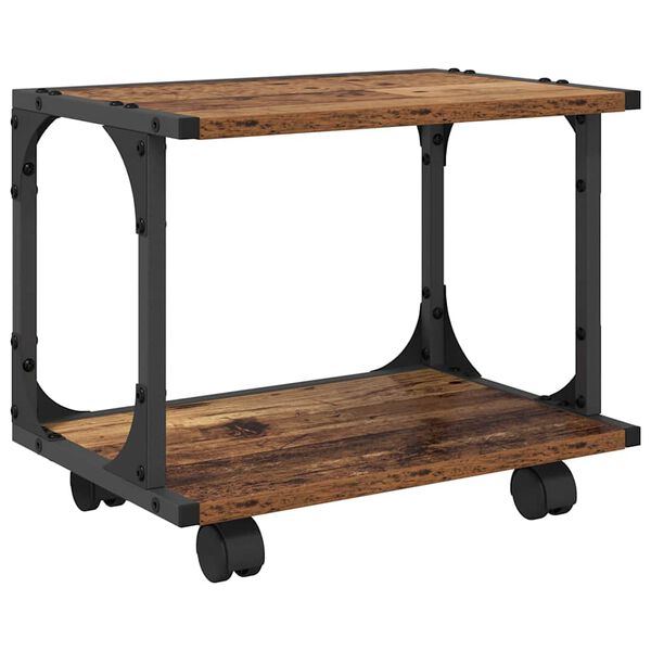 vidaXL Stojalo za tiskalnik Star les 41 x 28 x 33.5 cm Konstruiran les