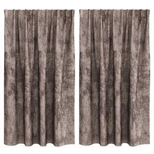 vidaXL Velvete zavese z zavesami 2 pcs Kapučino 140 x 140 cm Žamet