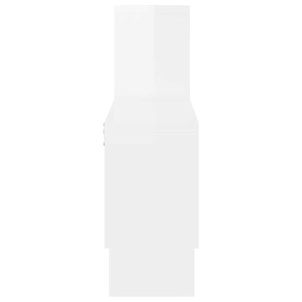 vidaXL Stenska polica v obliki avtomobila visok sijaj bela 82x15x51 cm