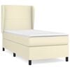 vidaXL Box spring postelja z vzmetnico krem 80x200 cm umetno usnje