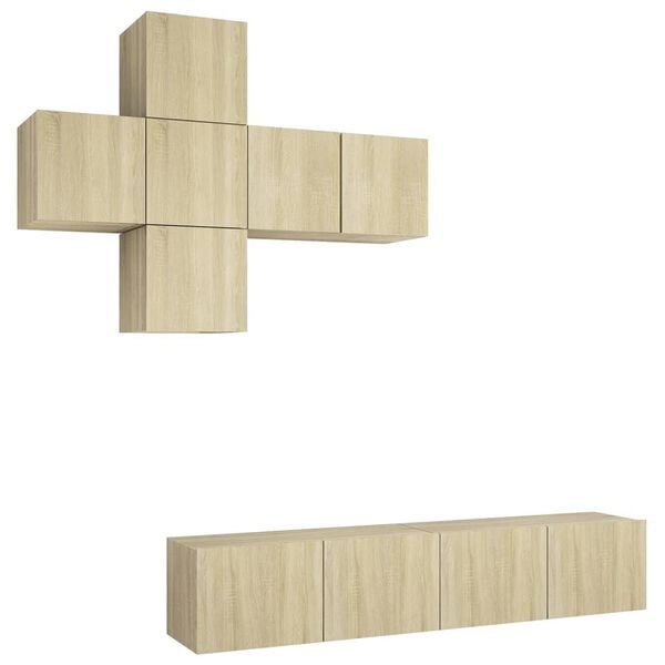 vidaXL Komplet TV omaric 7-delni sonoma hrast inženirski les