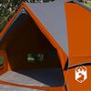 vidaXL Teepee šotor s streho Siva in oranžna 490 x 410 x 210 cm