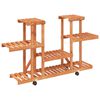 vidaXL Stojalo za rastline s kolesi 110x25x78 cm trden les jelke