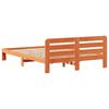 vidaXL Posteljni okvir brez vzmetnice vo&scaron;čeno rjav 135x190 cm borovina