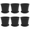vidaXL Lončki za rastline 6 pcs Črna &Oslash; 17 x 14 cm Plastika