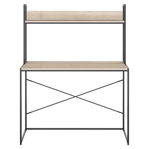 vidaXL Računalni&scaron;ka miza črna in hrast 110x60x138 cm inženirski les