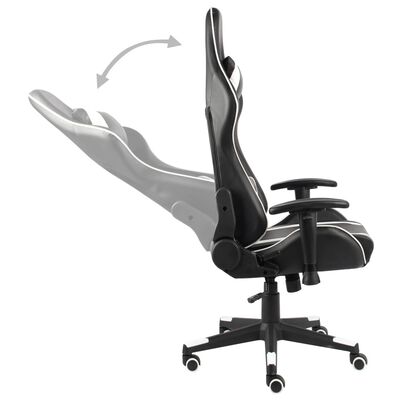 vidaXL Vrtljiv gaming stol bel PVC