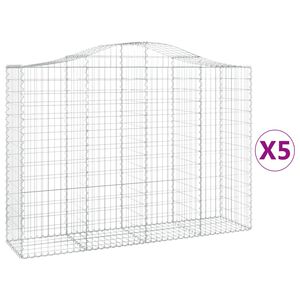 vidaXL Obokane gabion ko&scaron;are 5 kosov 200x50x140/160cm pocinkano železo