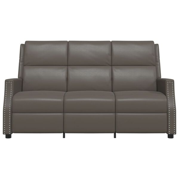 vidaXL Masažni trosed sivo umetno usnje