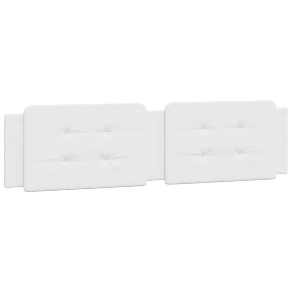 vidaXL Blazina za vzglavje Zadar bela 200 cm umetno usnje