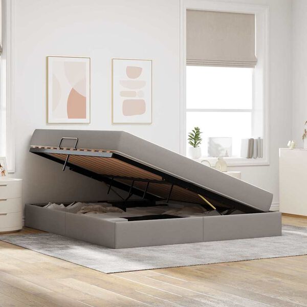 vidaXL Postelja z dodatnim prostorom za shranjevanje in vzmetnico