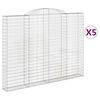 vidaXL Obokane gabion ko&scaron;are 5 kosa 300x30x220/240 cm pocinkano železo